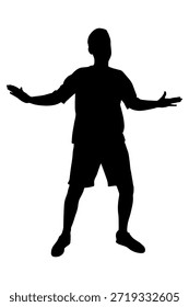 Black silhouette of dancing man. Vector illustration