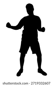 Black silhouette of dancing man. Vector illustration