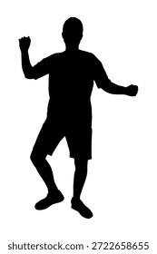 Black silhouette of dancing man. Vector illustration