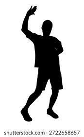 Black silhouette of dancing man. Vector illustration