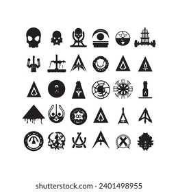 A black silhouette Danger set
