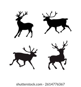 A black silhouette of a deer