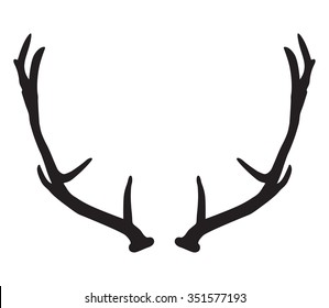 Black Silhouette Of Deer Antlers