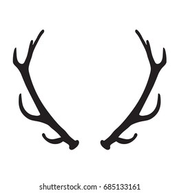 black silhouette of deer antlers