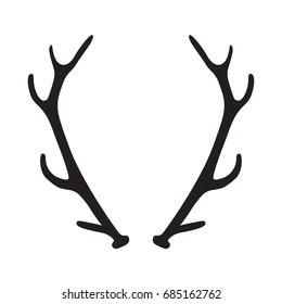 black silhouette of deer antlers