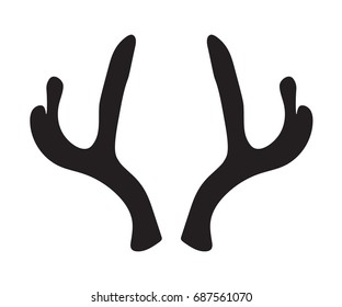 black silhouette of deer antlers