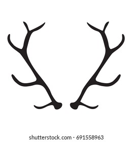 Black Silhouette Deer Antlers Vector Illustration Stock Vector (Royalty ...