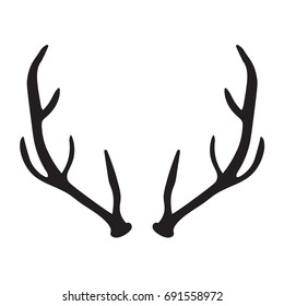 black silhouette of deer antlers- vector illustration