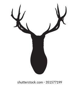 black silhouette of deer head