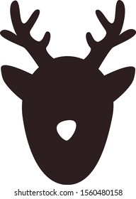 Black silhouette of a deer head, vector