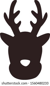 Black silhouette of a deer head, vector