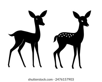 black silhouette of a deer. vector illustration