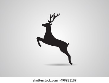 Black silhouette of deer vector illustration icon isolated