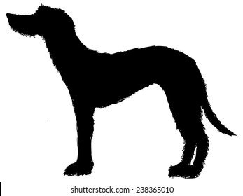 black silhouette of deerhound