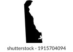 black silhouette of Delaware state map on white background