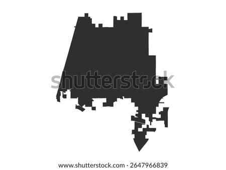 Black silhouette of the Deltona city area. Minimalist vector illustration, ideal for graphic design or iconography.