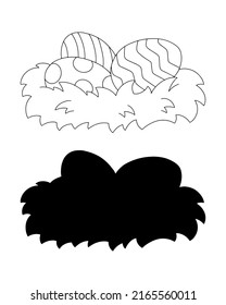 Black silhouette. Design element. Vector illustration isolated on white background. Template for books, stickers, posters, cards, clothes.