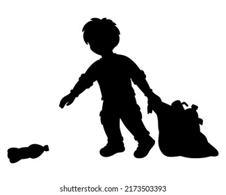 Black silhouette. Design element. Vector illustration isolated on white background. Template for books, stickers, posters, cards, clothes.