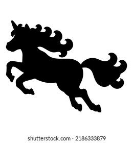 Black silhouette. Design element. Vector illustration isolated on white background. Template for books, stickers, posters, cards, clothes.