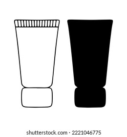 Black silhouette. Design element. Vector illustration isolated on white background. Template for books, stickers, posters, cards, clothes.