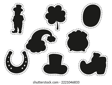 Black silhouette. Design element. Vector illustration isolated on white background. Template for books, stickers, posters, cards, clothes.