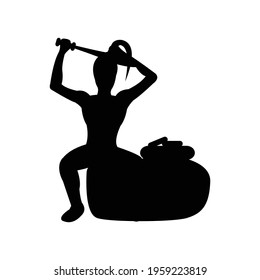 black silhouette design with isolated white background of lord of buddha ordain,vector illustration