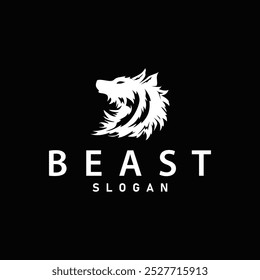silhueta preta design logotipo lobo animal selvagem modelo de ilustração simples