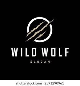 black silhouette design logo wolf wild animal simple illustration template