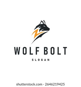 black silhouette design logo wolf wild animal simple illustration template