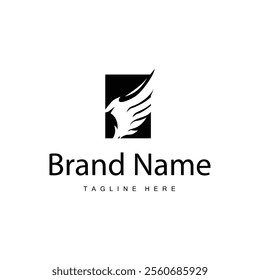 black silhouette design simple wing logo illustration minimalist animal wings for icon symbol template