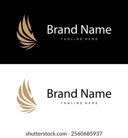 black silhouette design simple wing logo illustration minimalist animal wings for icon symbol template