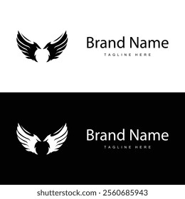 black silhouette design simple wing logo illustration minimalist animal wings for icon symbol template