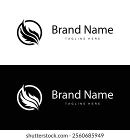 black silhouette design simple wing logo illustration minimalist animal wings for icon symbol template