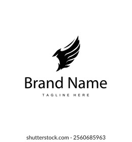 black silhouette design simple wing logo illustration minimalist animal wings for icon symbol template