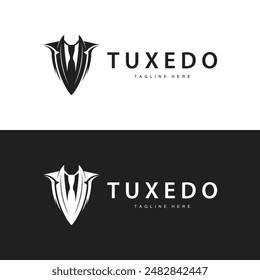 Black silhouette design tuxedo jacket logo simple illustration template for company branding use