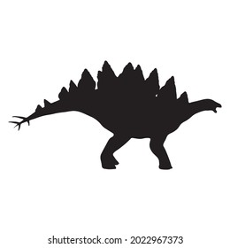 Black silhouette dinosaur isolated on white background