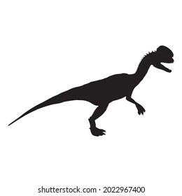 Black silhouette dinosaur isolated on white background