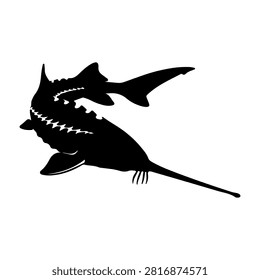 Black silhouette of a dinosaur with a long tail, sharp teeth, and a fierce stance, set against a plain white background.