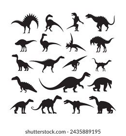 A black silhouette Dinosaur set