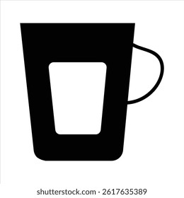 Black silhouette of a disposable coffee cup 
