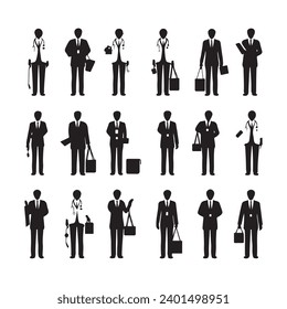 A black silhouette Doctor set