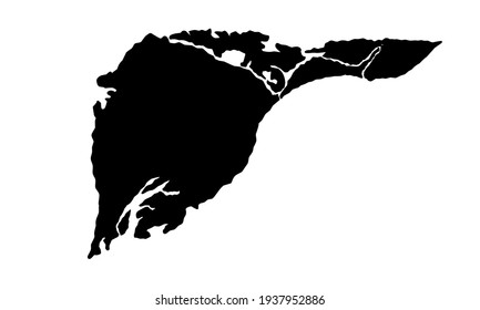 black silhouette of doedhetch city map on white background