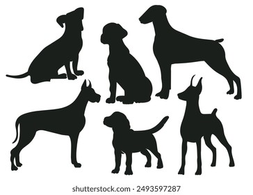 black silhouette of dog. Dog silhouette