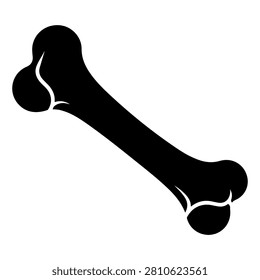 A black silhouette of a dog bone, ideal for pet-related designs, veterinary clinics, and animal care branding.