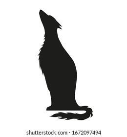 Black silhouette of a dog. The drawing can be used as a logo.