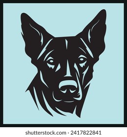 Black Silhouette Dog Head, Face Vector Artwork