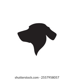 Black silhouette of a dog head, illustration