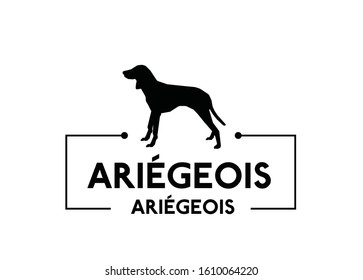 Ariégeois, black silhouette of dog on a white background