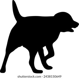 Black silhouette of dogs on a white background.