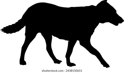 Black silhouette of dogs on a white background.